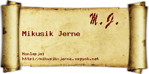 Mikusik Jerne névjegykártya